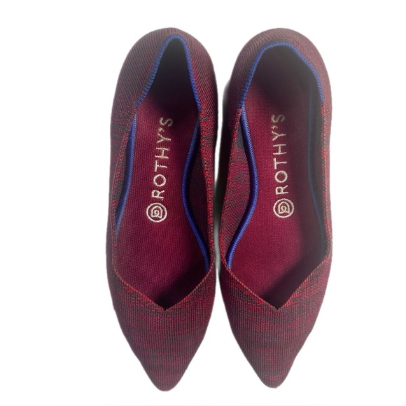 Rothy's Shoes - Pointed Toe Rothy’s Flats W7.5 Red Knit Sustainable Slip On